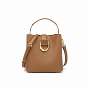 Bolsa feminina pequena em couro genuíno caramelo - Sereinna