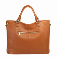 Bolsa Feminina Grande em Couro Genuíno Caramelo - Sereinna
