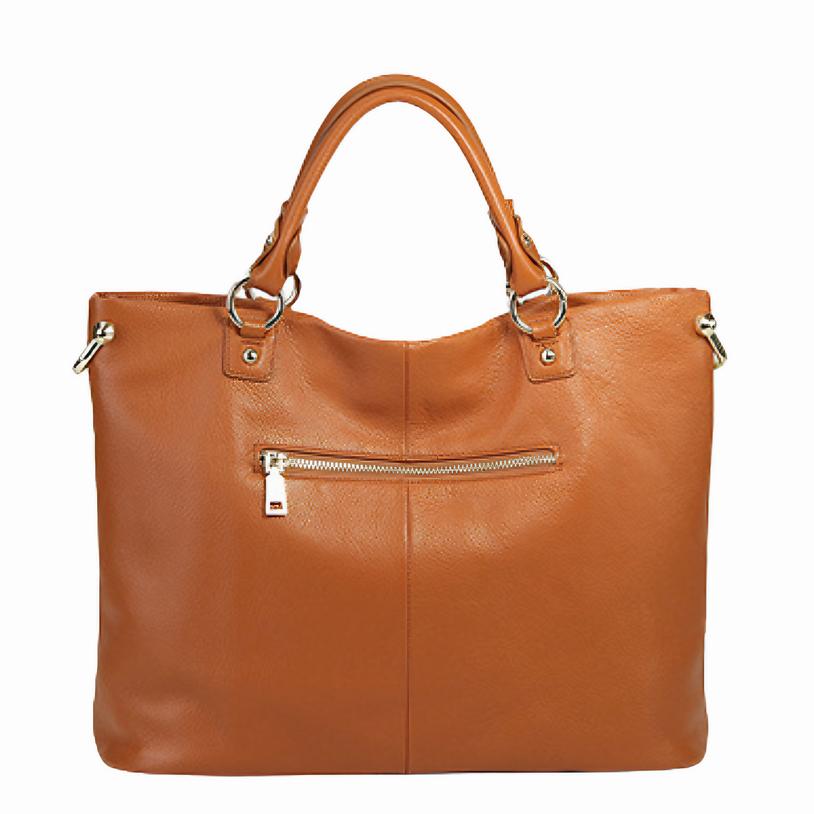 Bolsa Feminina Grande em Couro Genuíno Caramelo - Sereinna