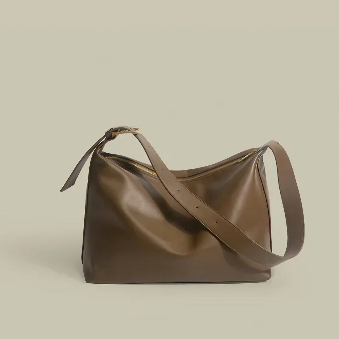 Bolsa feminina média em couro genuíno marrom - Sereinna