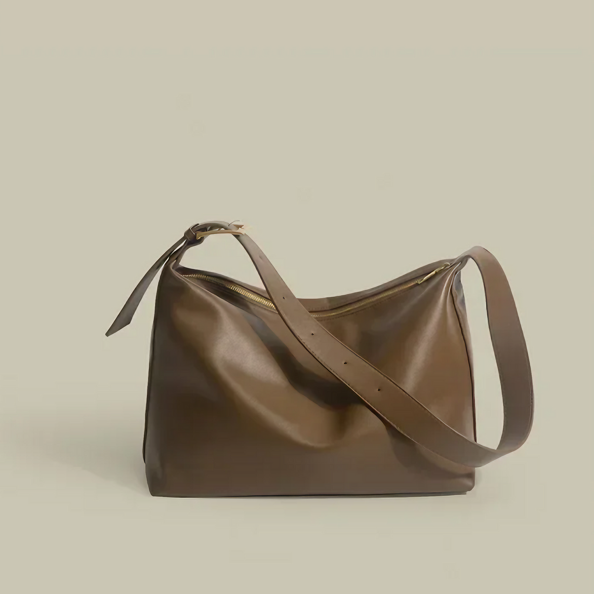 Bolsa feminina média em couro genuíno marrom - Sereinna