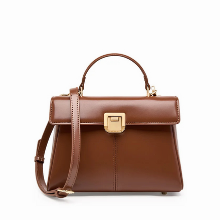 Bolsa feminina pequena em couro genuíno marrom - Sereinna