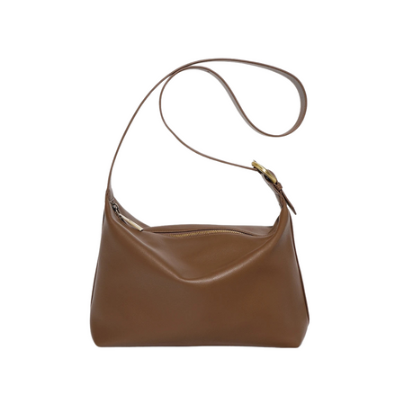 Bolsa feminina média em couro genuíno marrom - Sereinna