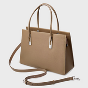 Bolsa feminina grande em couro genuíno cinza - Sereinna