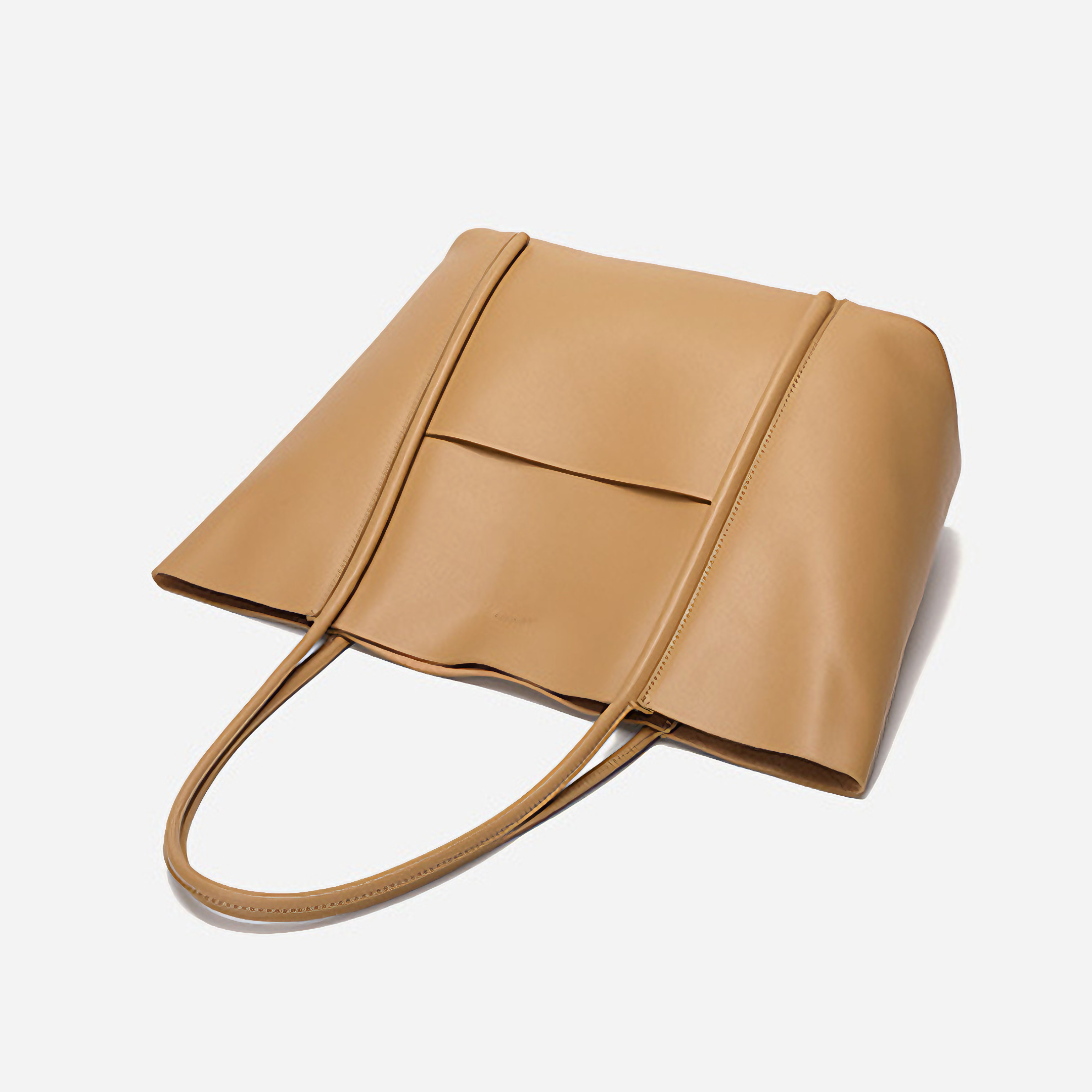 Bolsa Feminina Grande em Couro Genuino Marrom com Organizador Interno - Sereinna