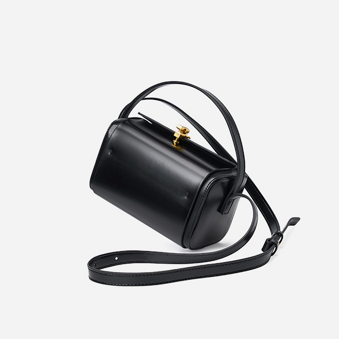 Bolsa Feminina Pequena em Couro Split Preta - Sereinna