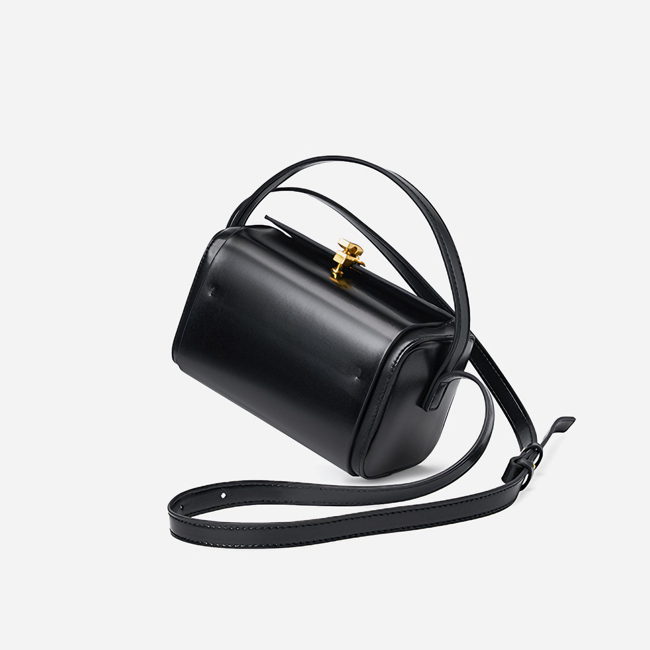 Bolsa Feminina Pequena em Couro Split Preta - Sereinna