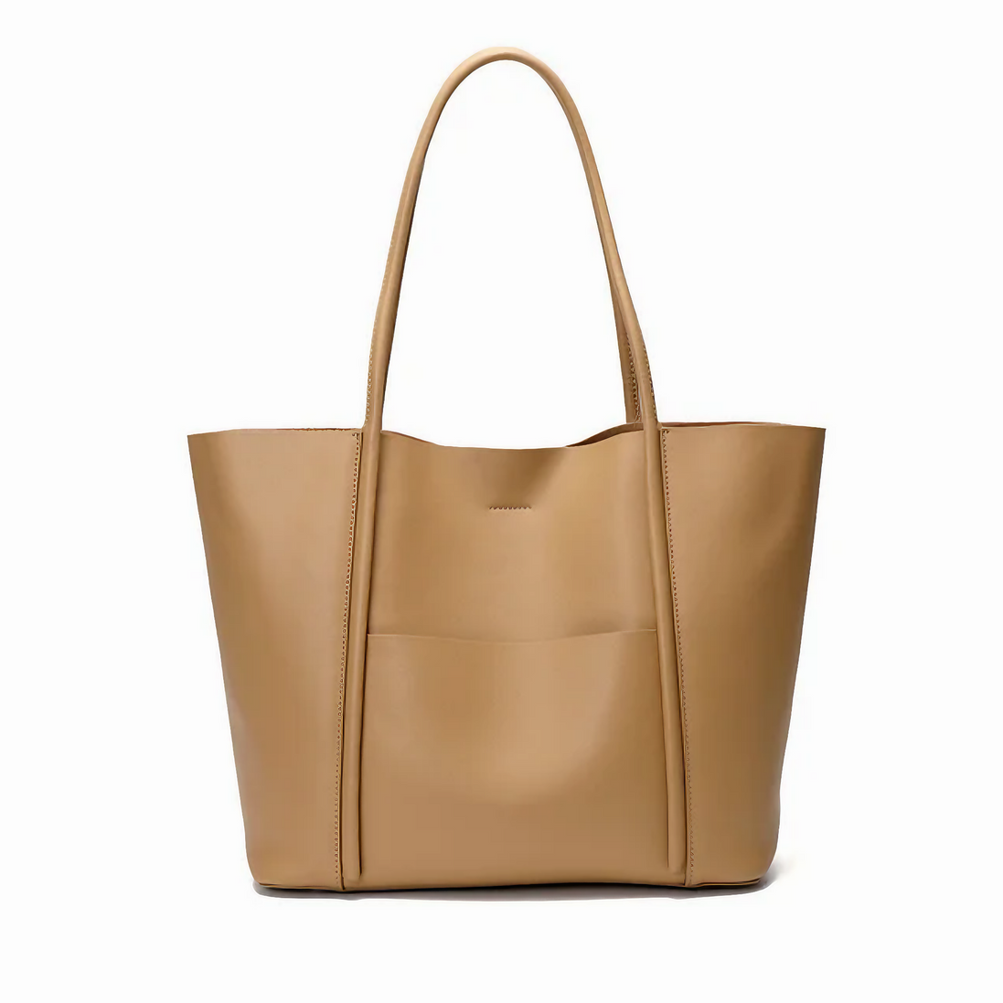 Bolsa Feminina Grande em Couro Genuino Marrom com Organizador Interno - Sereinna