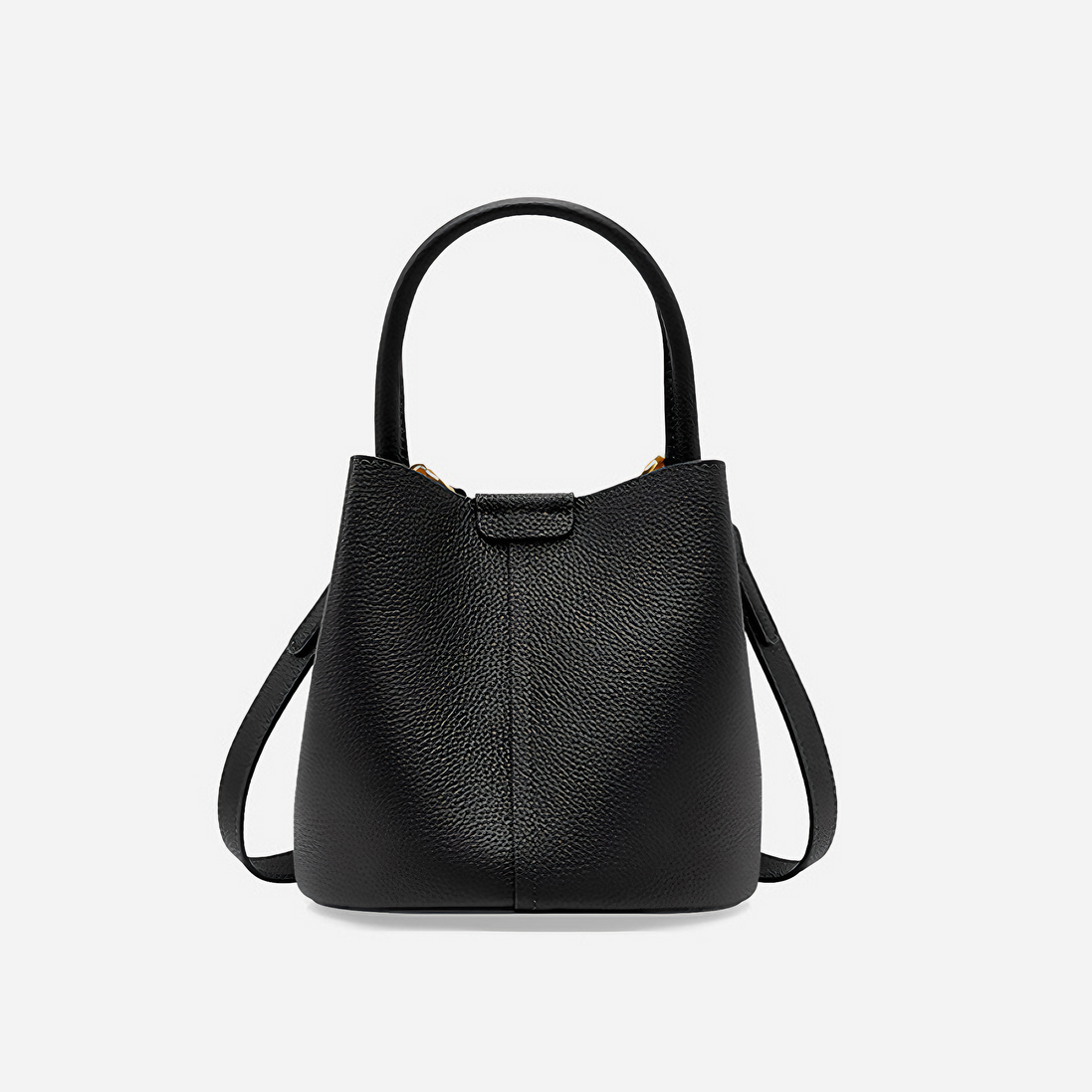 Bolsa Bliss media em Couro Genuíno preta com organizador interno - Sereinna
