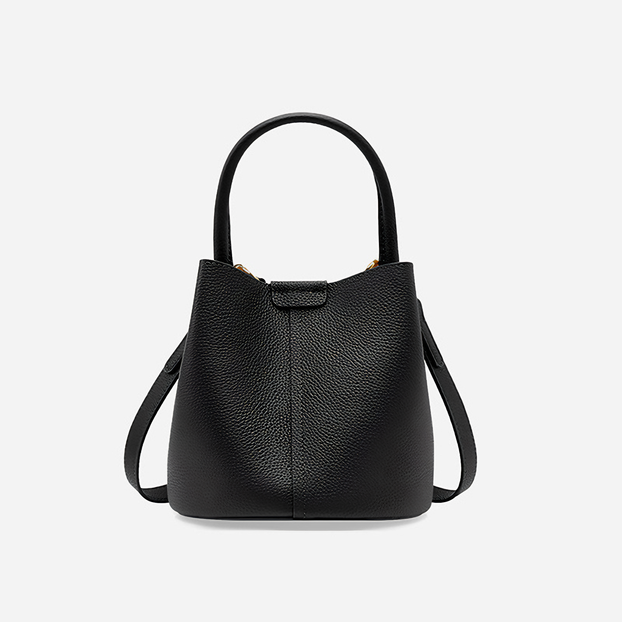 Bolsa Bliss media em Couro Genuíno preta com organizador interno - Sereinna
