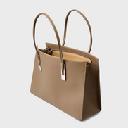 Bolsa feminina grande em couro genuíno cinza - Sereinna