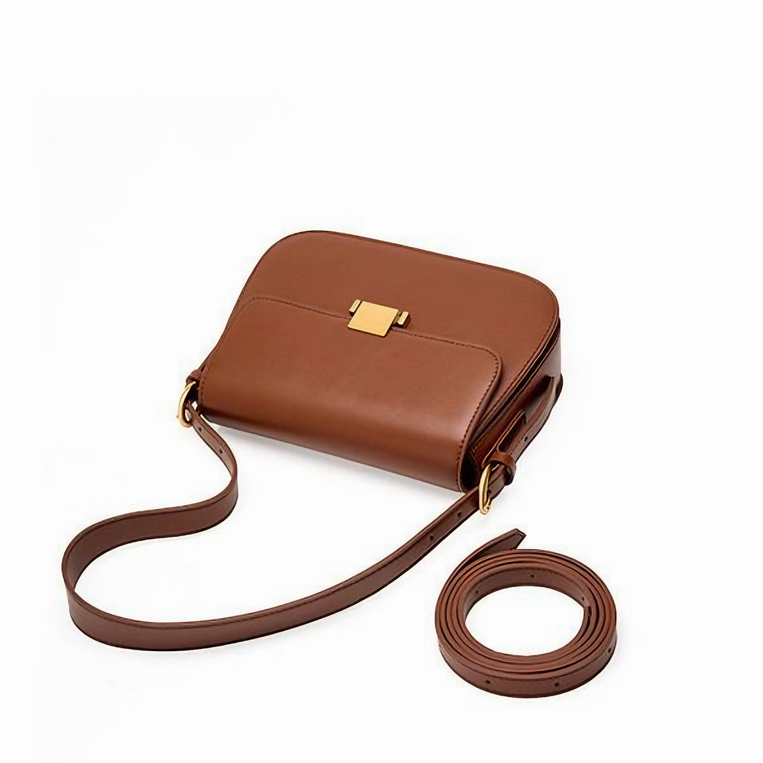 Bolsa feminina pequena em couro genuíno split marrom - Sereinna