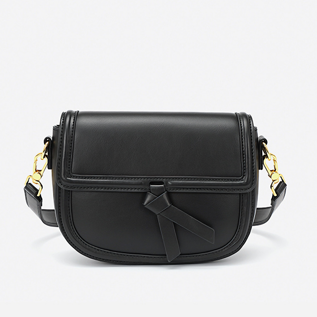 Bolsa pequena em couro split preta - Sereinna