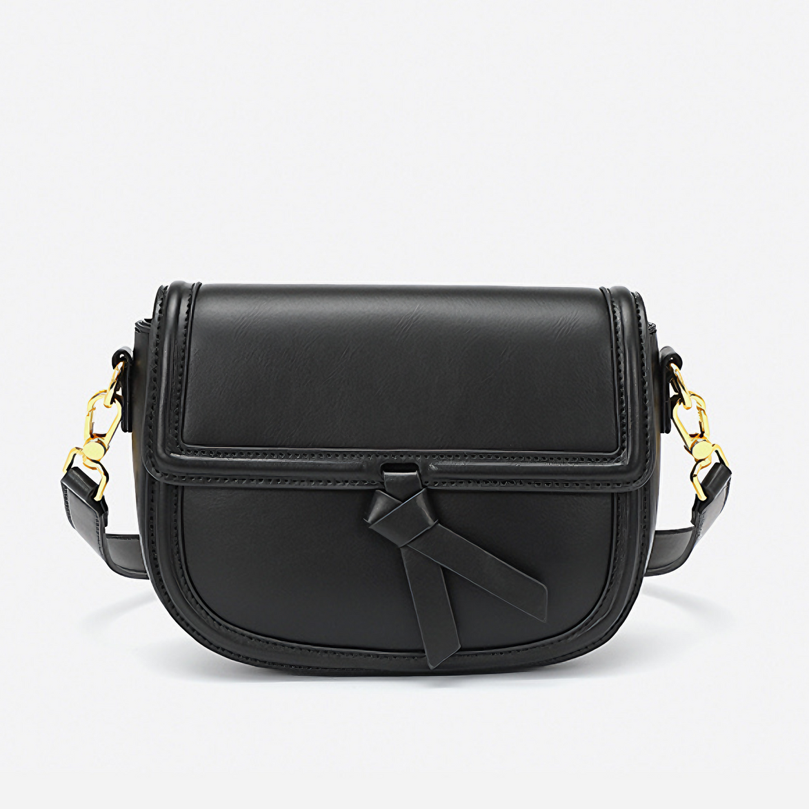 Bolsa pequena em couro split preta - Sereinna