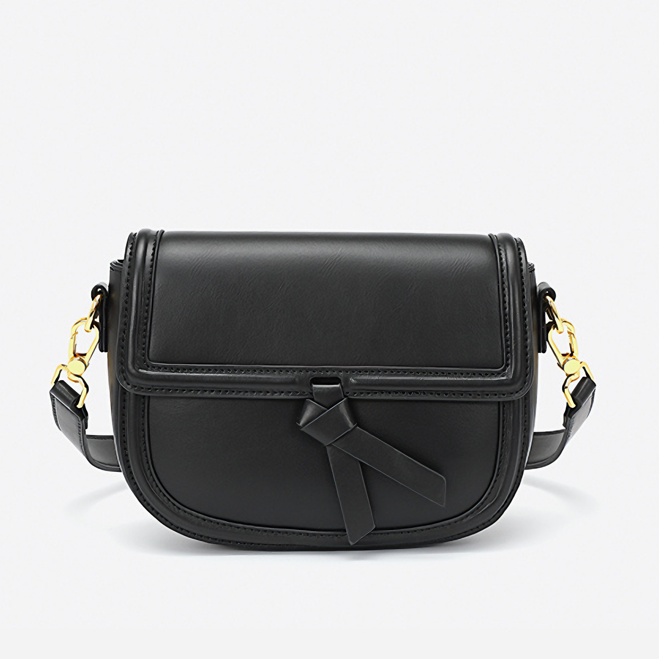 Bolsa pequena em couro split preta - Sereinna
