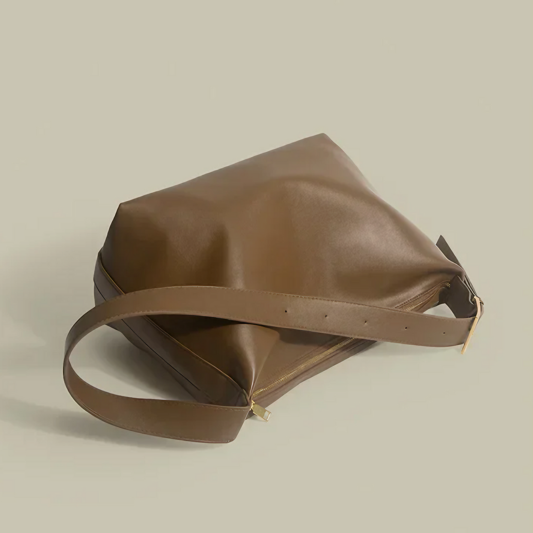 Bolsa feminina média em couro genuíno marrom - Sereinna