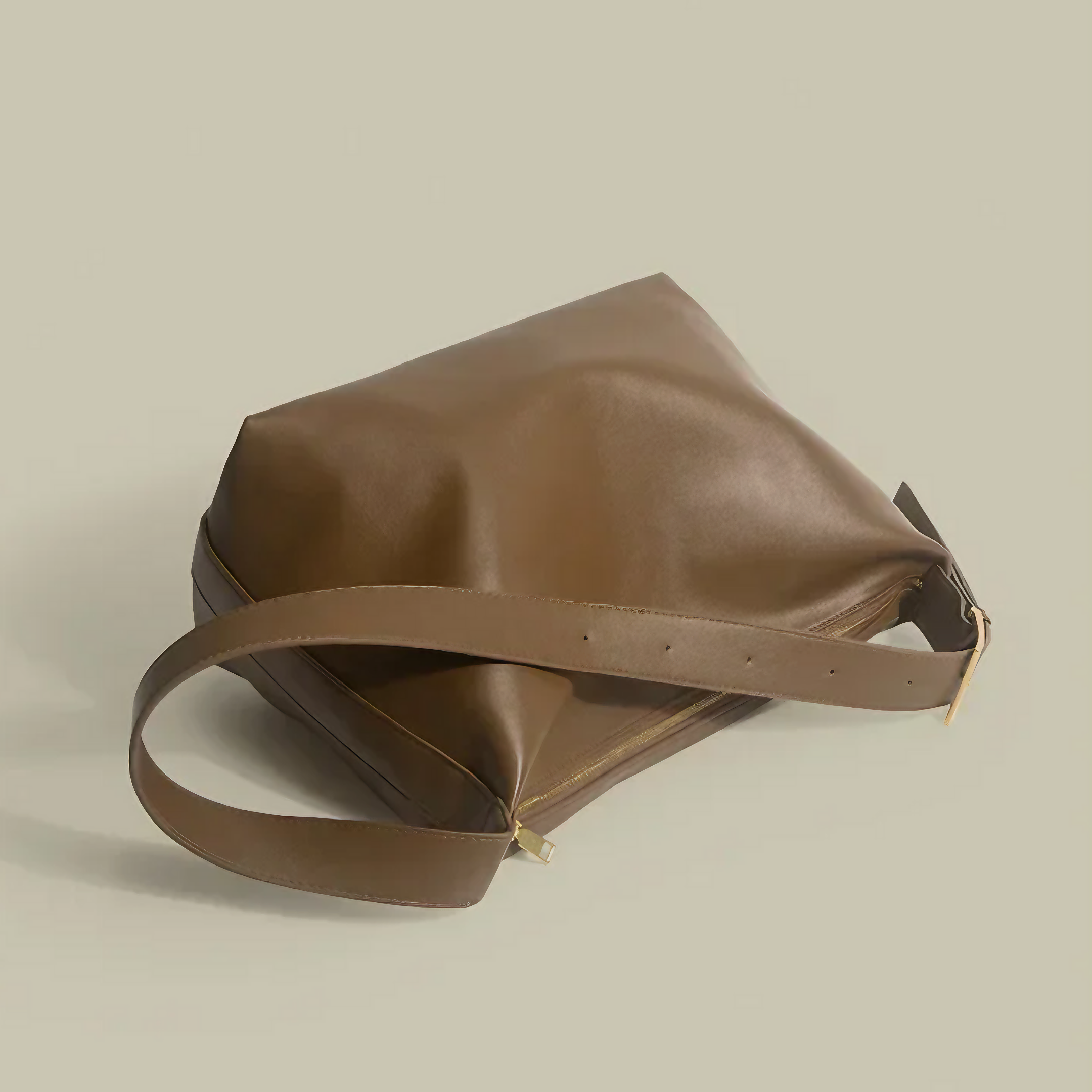 Bolsa feminina média em couro genuíno marrom - Sereinna