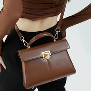 Bolsa feminina pequena em couro genuíno marrom - Sereinna