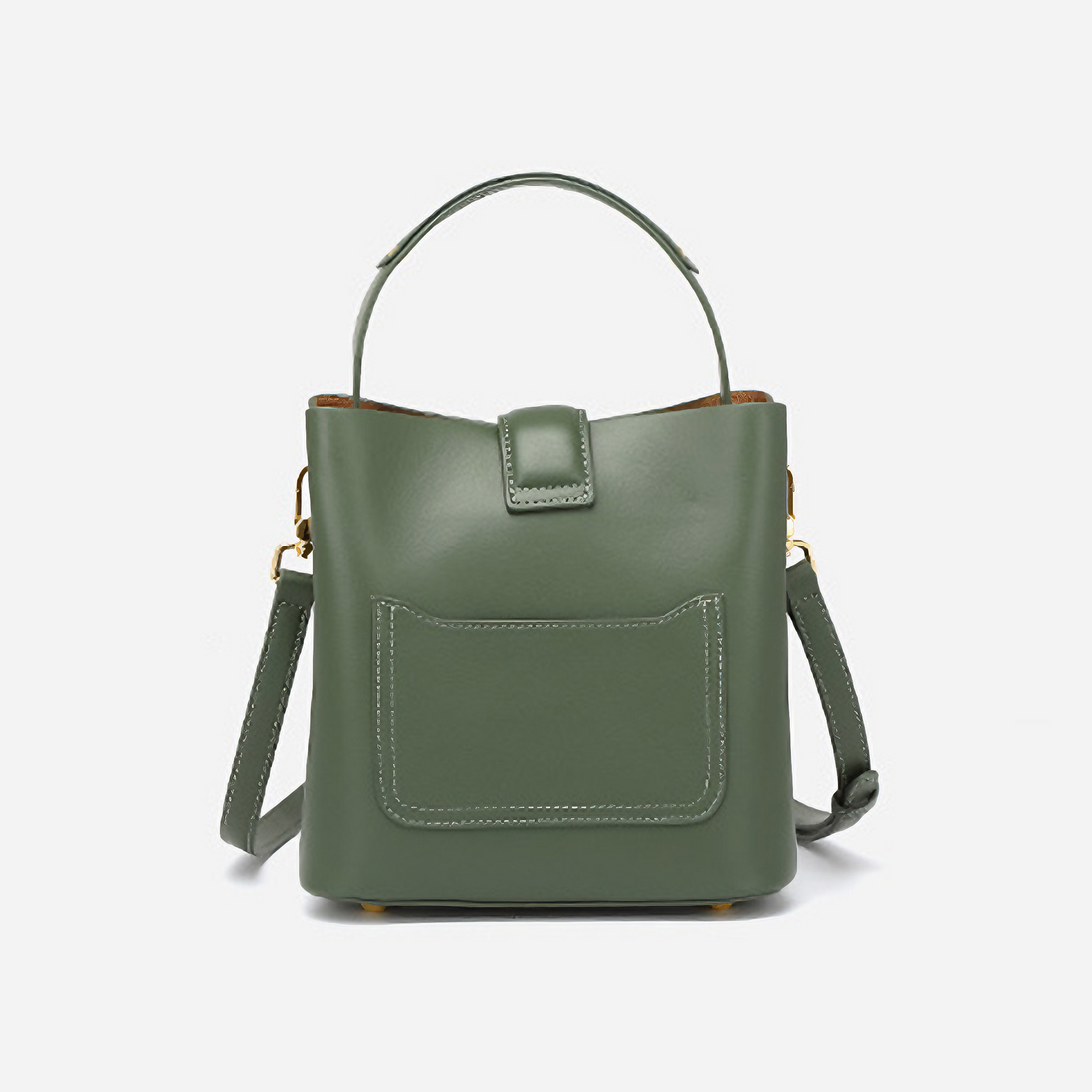 Bolsa feminina pequena em couro genuíno verde - Sereinna