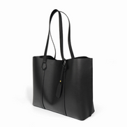 Bolsa feminina grande em couro genuíno preta - Sereinna