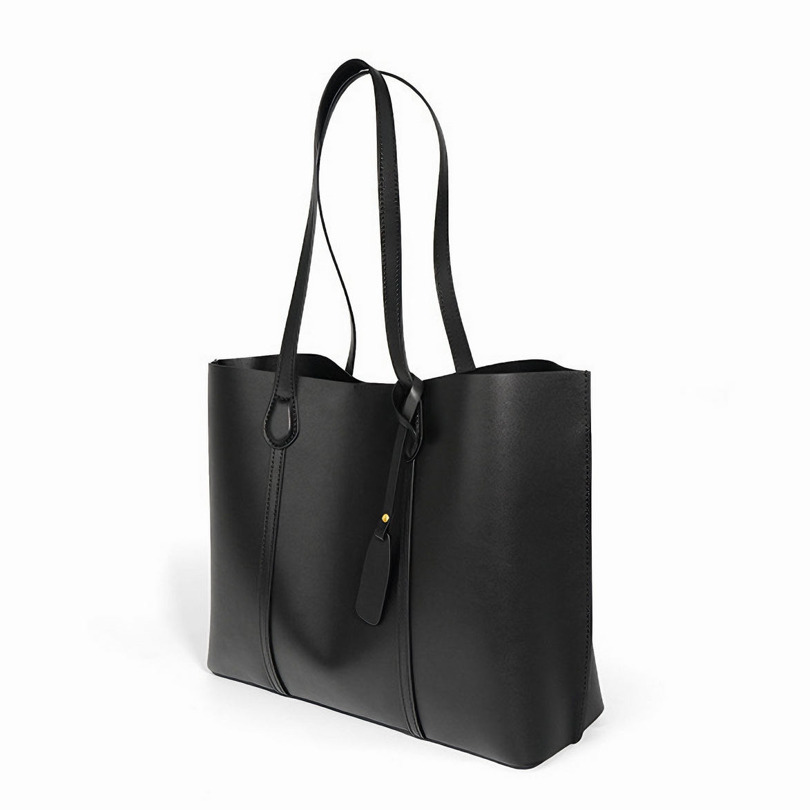 Bolsa feminina grande em couro genuíno preta - Sereinna