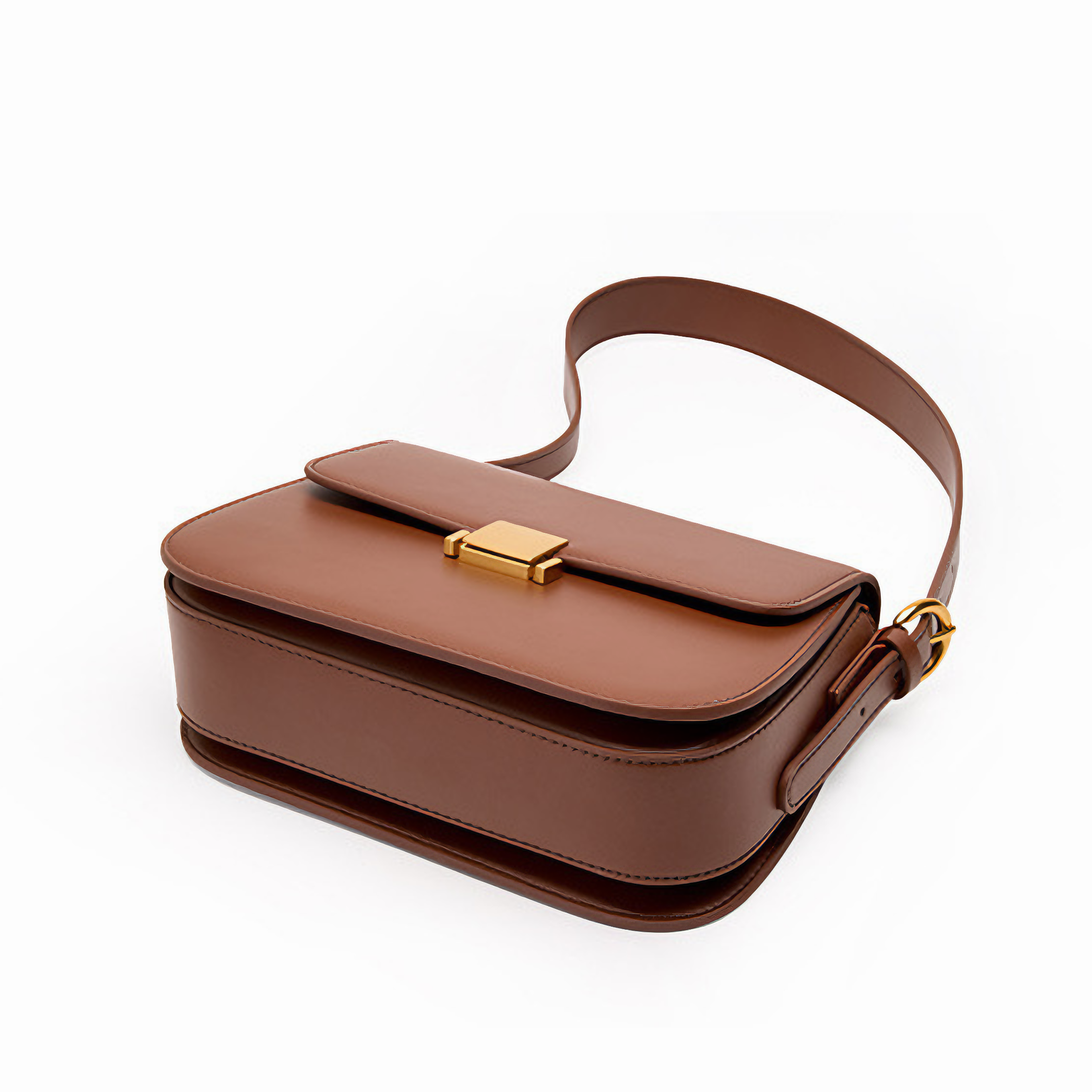 Bolsa feminina pequena em couro genuíno split marrom - Sereinna