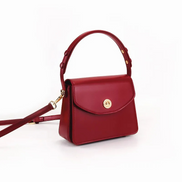 Bolsa pequena em couro split vermelha - Sereinna