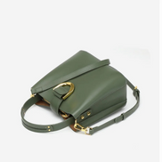 Bolsa feminina pequena em couro genuíno verde - Sereinna
