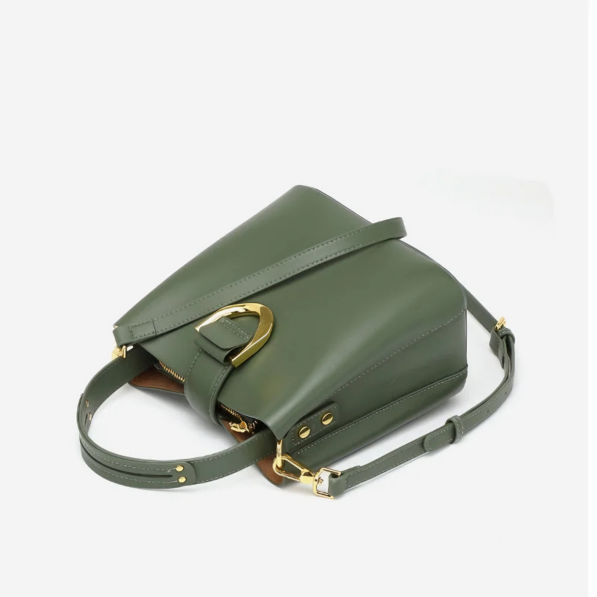 Bolsa feminina pequena em couro genuíno verde - Sereinna