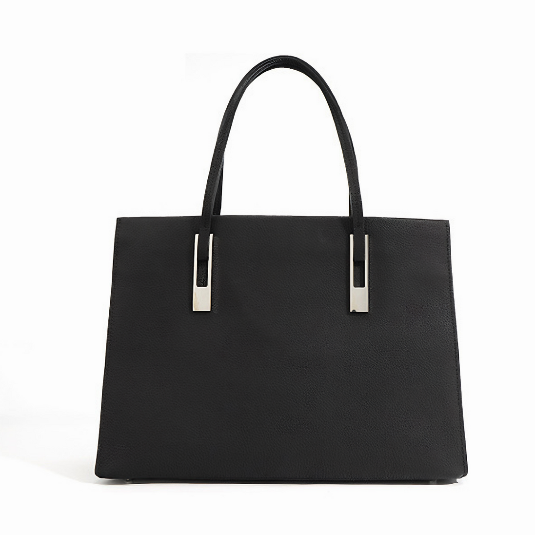 Bolsa feminina grande em couro genuíno preta - Sereinna