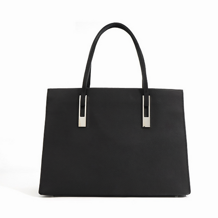 Bolsa feminina grande em couro genuíno preta - Sereinna