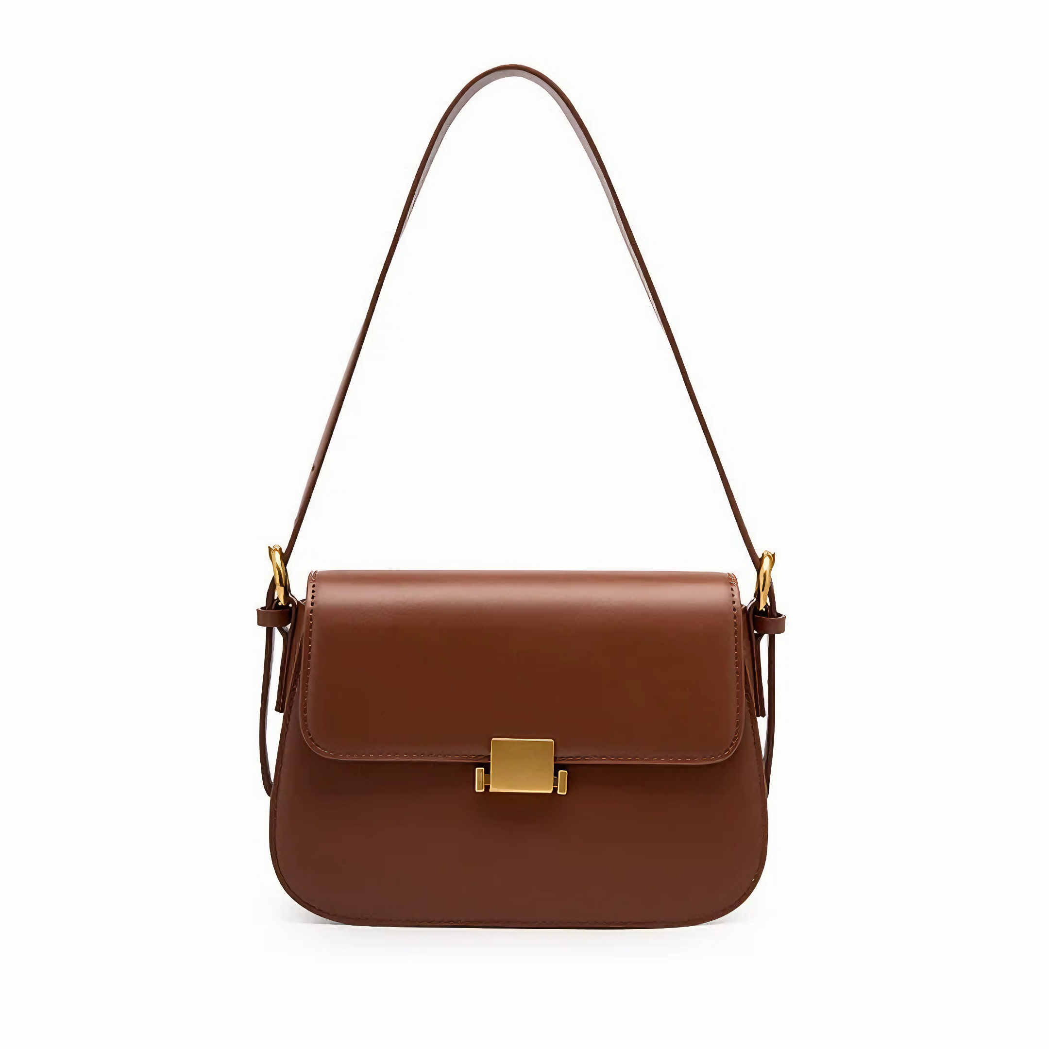 Bolsa feminina pequena em couro genuíno split marrom - Sereinna