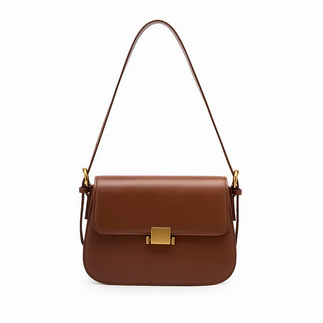 Bolsa feminina pequena em couro genuíno split marrom - Sereinna