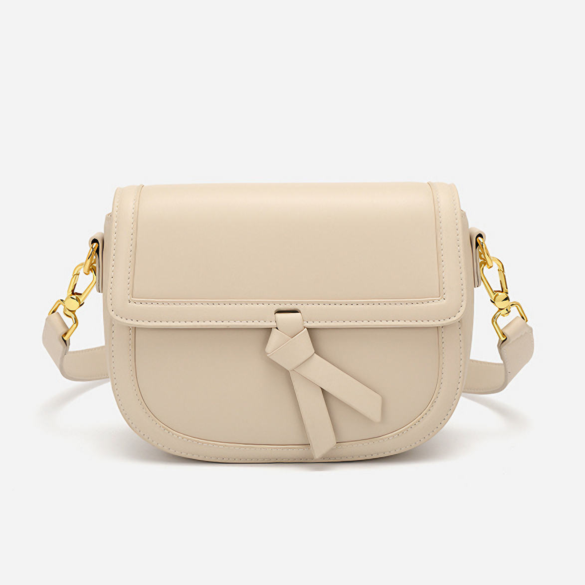 Bolsa pequena em couro split bege - Sereinna