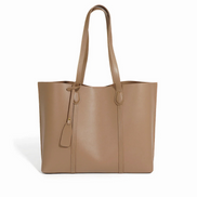 Bolsa feminina grande em couro genuíno cáqui - Sereinna
