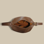 Bolsa feminina média em couro genuíno marrom - Sereinna