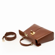Bolsa feminina pequena em couro genuíno marrom - Sereinna