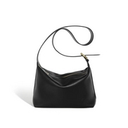 Bolsa feminina média em couro genuíno preta - Sereinna