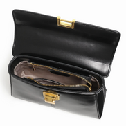 Bolsa feminina pequena em couro genuíno preta - Sereinna