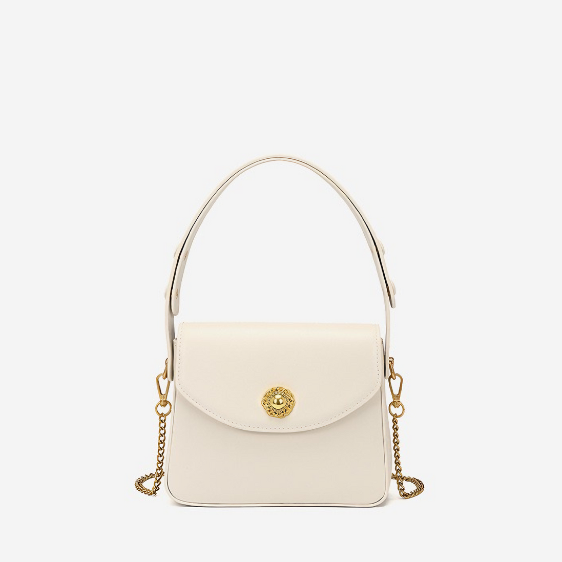 Bolsa pequena em couro split Branca - Sereinna