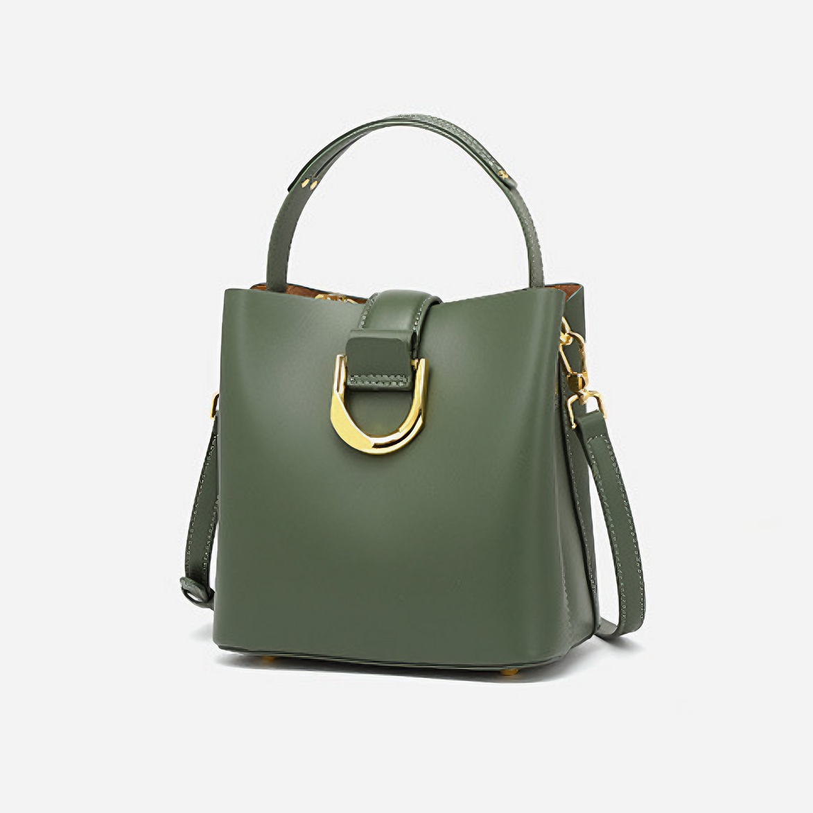 Bolsa feminina pequena em couro genuíno verde - Sereinna