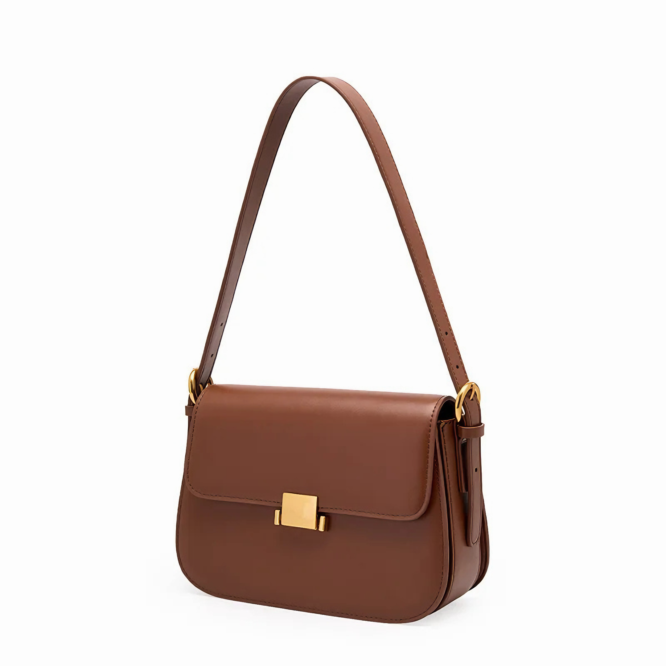 Bolsa feminina pequena em couro genuíno split marrom - Sereinna