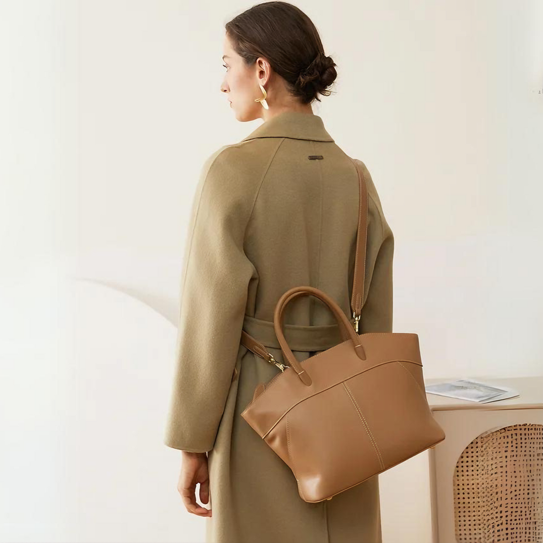 Genuine Cowhide Leather Women Top-Handbags Free Shipping Fashion Bucket Bag Ladies Tote Bags Luxury Female Shoulder Bags