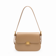 Bolsa feminina pequena em couro genuíno split caramelo - Sereinna