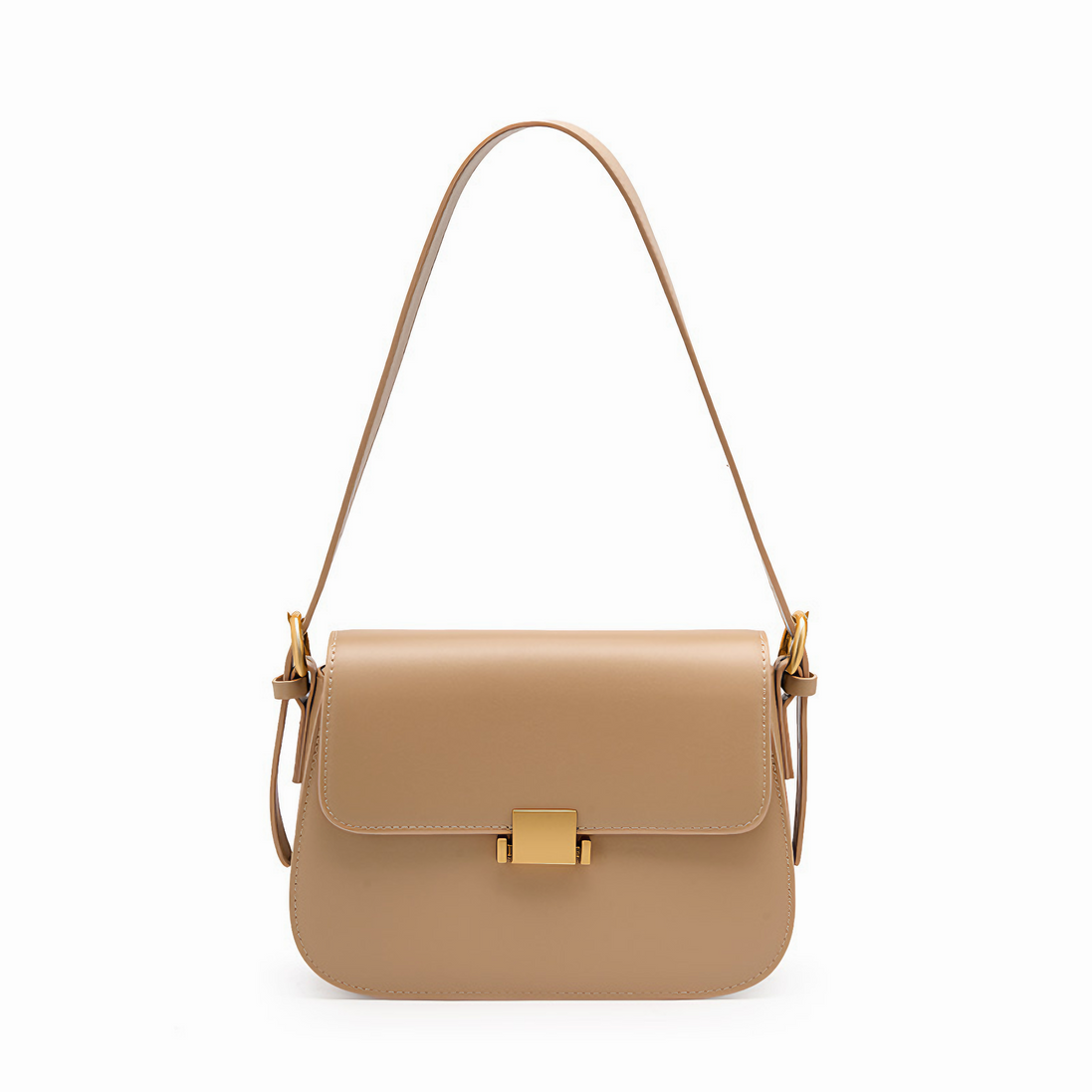 Bolsa feminina pequena em couro genuíno split caramelo - Sereinna