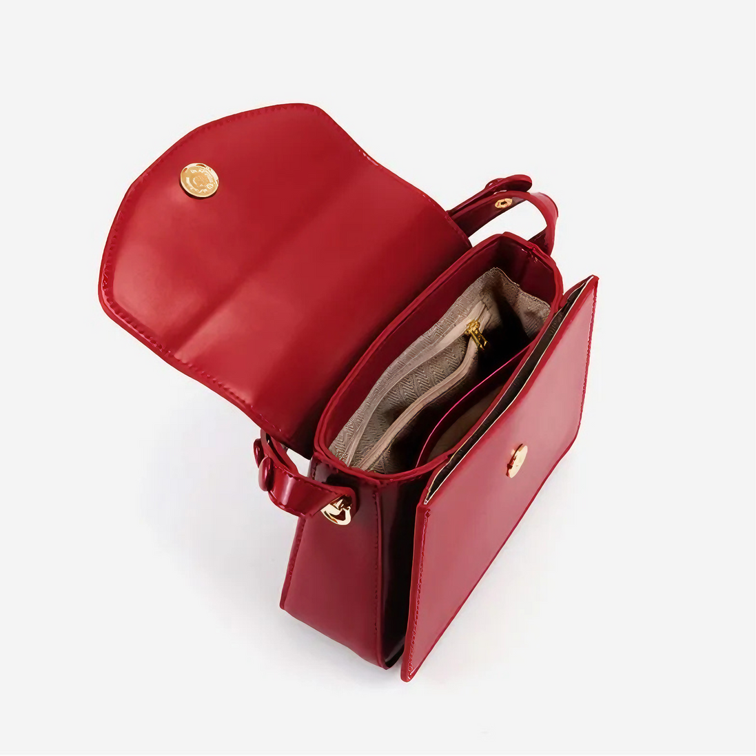 Bolsa pequena em couro split vermelha - Sereinna