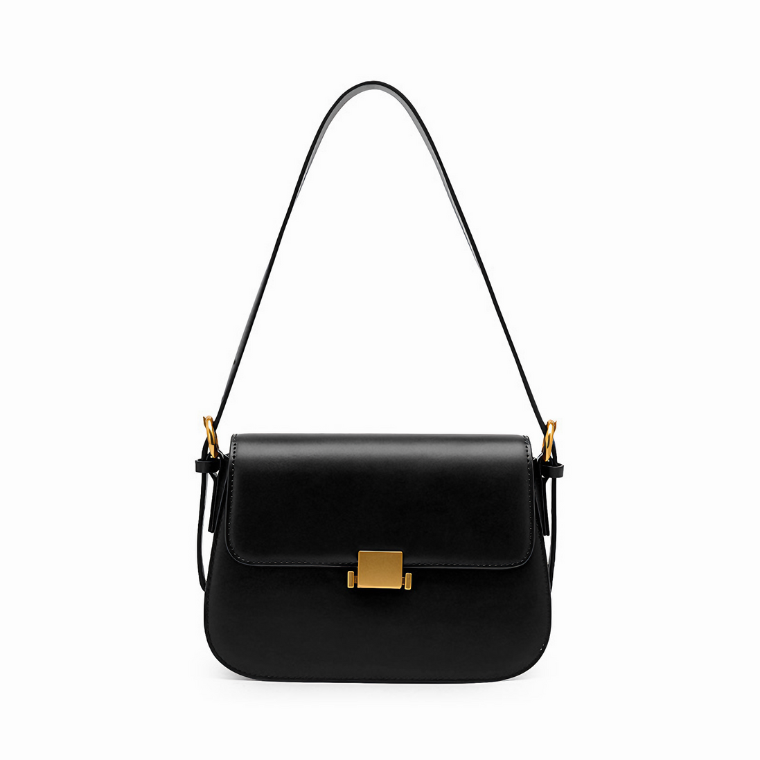 Bolsa feminina pequena em couro genuíno split preta - Sereinna