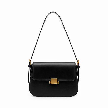 Bolsa feminina pequena em couro genuíno split preta - Sereinna