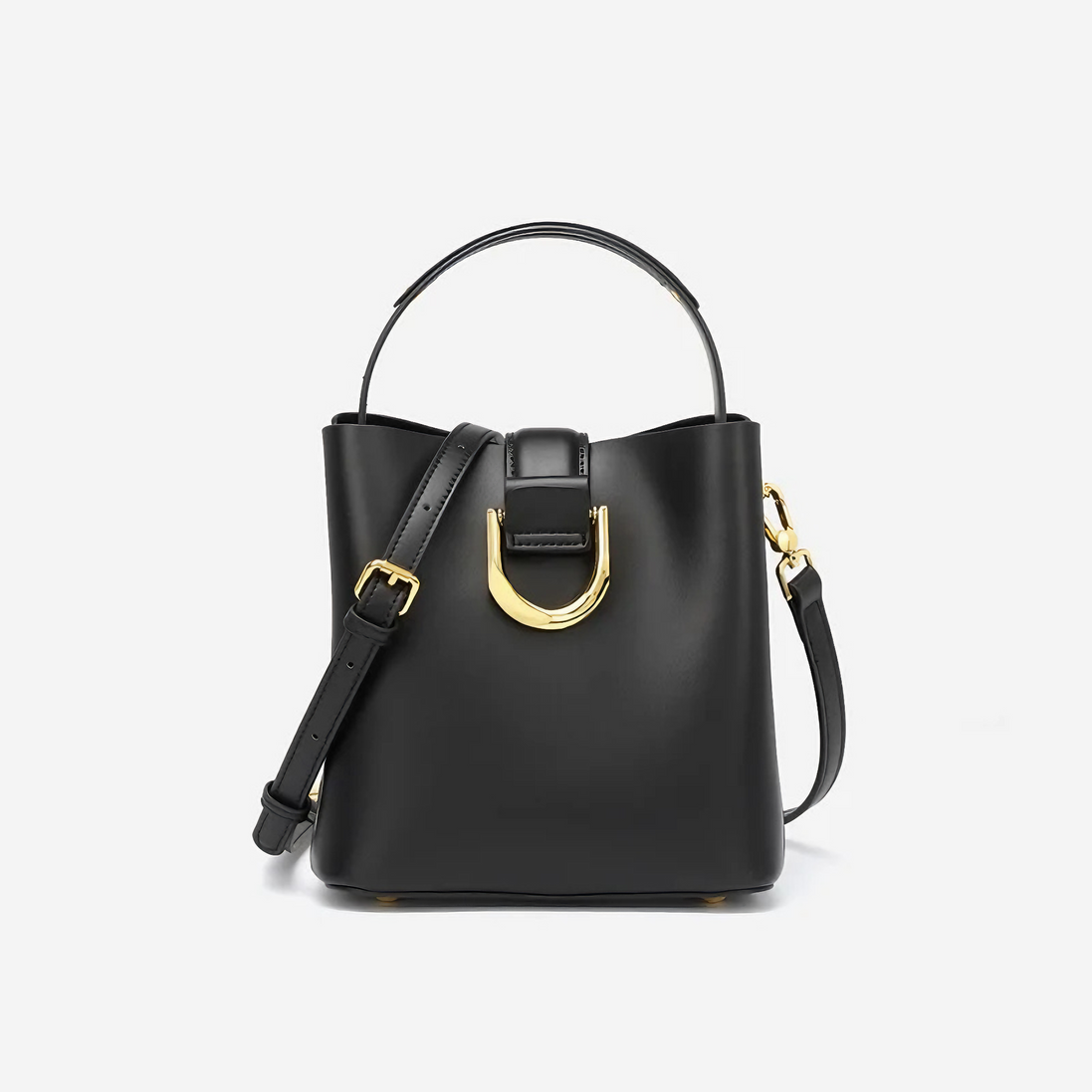 Bolsa feminina pequena em couro genuíno preta - Sereinna